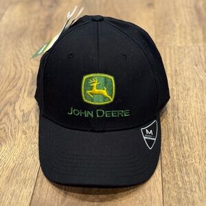 NEW Authentic John Deere Black and Green Logo Cap